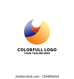 colorful logo vector with gradient design 3d color concept