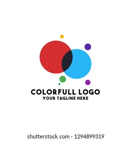 colorful logo vector with gradient design 3d color concept
