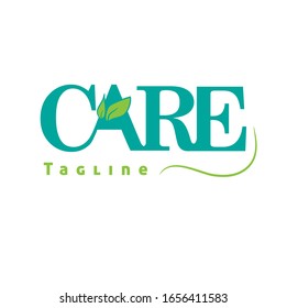 Colorful Logo vector illustration with dummy text and tagline for any social service or institute or medical service or business which is showing 'Care' for people.