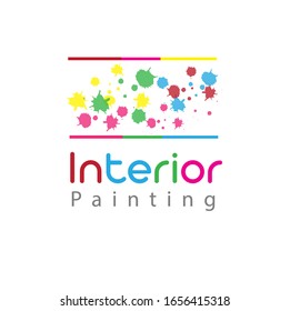 Colorful logo vector illustration with dummy text for interior or exterior painting business.