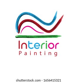 Colorful logo vector illustration with dummy text for interior or exterior painting business.