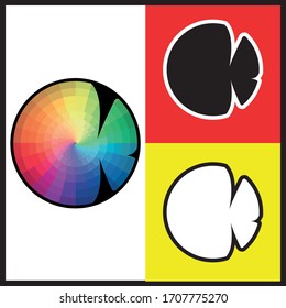 colorful logo vector K with black and white