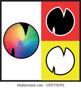 colorful logo vector N with black and white