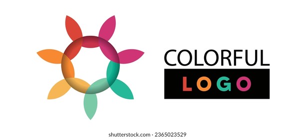 colorful logo vector on white isolated for business 