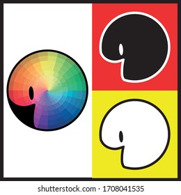 colorful logo vector q with black and white