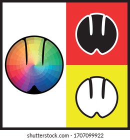 Colorful logo vector w with black and white