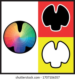 Vector de logotipo colorido y con blanco y negro