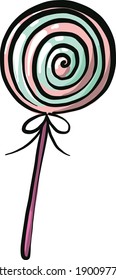 Colorful lolipop, illustration, vector on a white background.