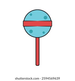 Colorful lollipop design with blue and red colors