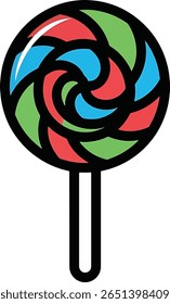 Colorful Lollipop Design, Sweet Treat, Graphic Art, Fun Background, Whimsical Style