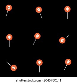 Colorful lollipop isolated on the black background
