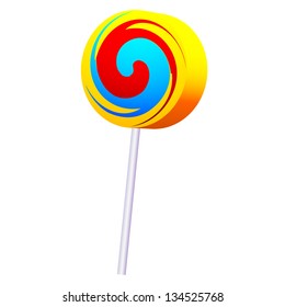 Colorful lollipop isolated on the white background