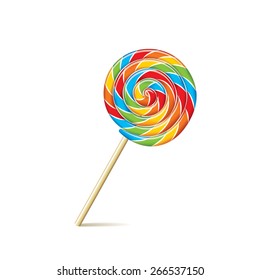 Colorful lollipop isolated on white photo-realistic vector illustration