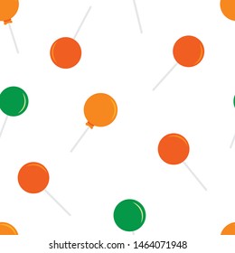 Colorful lollipop seamless pattern. Sweet candy. Drawing for menu, catalog, restaurant, cartoon, game, kitchen. Vector illustration