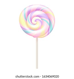 Colorful lollipop - sweet hard candy on stick. Confectionary vector design.