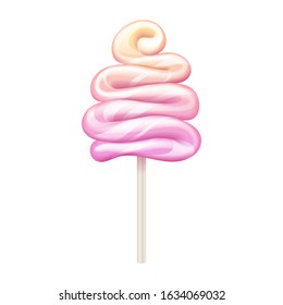 Colorful lollipop - sweet hard candy on stick. Confectionary vector design.