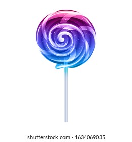 Colorful lollipop - sweet hard candy on stick. Confectionary vector design.