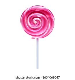 Colorful lollipop - sweet hard candy on stick. Confectionary vector design.