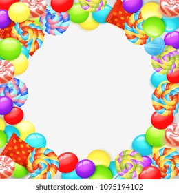 Colorful Lollipops Background