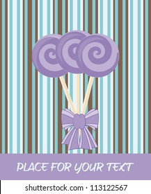 Colorful lollipops card /Vector illustration
