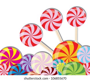 Colorful lollipops/Vector illustration