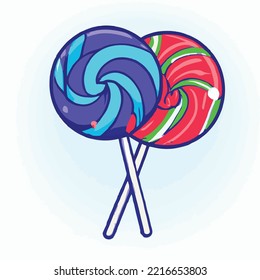 Colorful lolypop candy isolated white vector