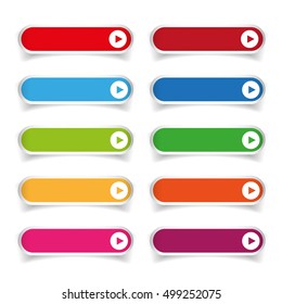 Colorful long round buttons