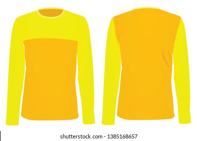 Colorful long sleeve t shirt. vector illustration