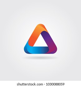 Colorful Looping Triangle Logo Sign Symbol Icon