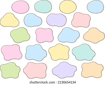 Colorful loosely shaped hand drawn style frame set