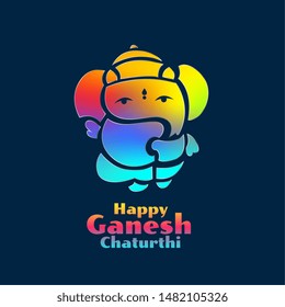 colorful lord ganesha design for ganesh chaturthi festival