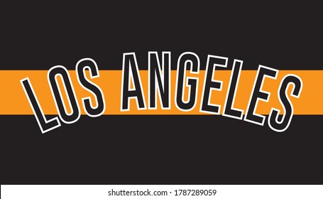 Colorful Los Angeles Text, Vector Design for Shirt, Card and Poster Prnts