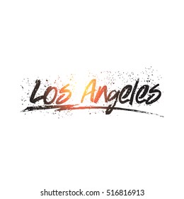 Colorful los angeles text vector