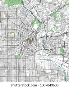 Colorful Los Angeles vector city map