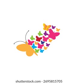 colorful lots of butterflies using illustrator