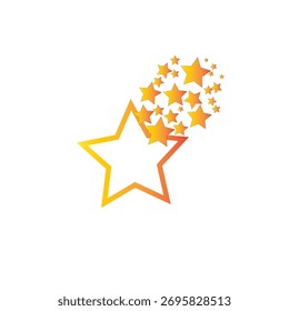 Colorido montón de estrellas usando ilustrador, utilizado como fondo