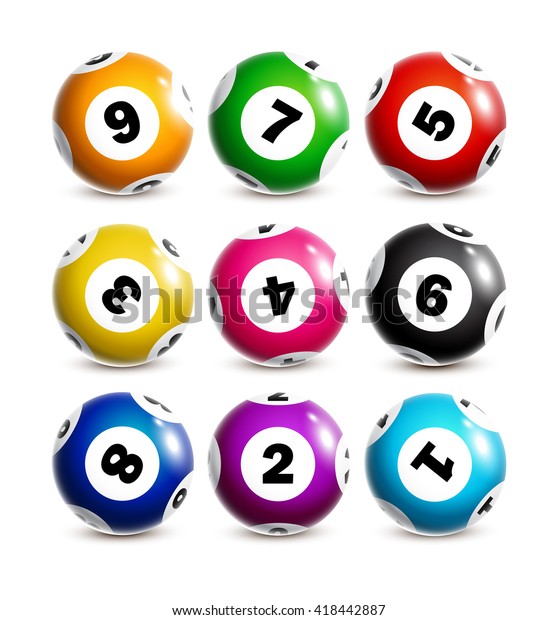 Colorful Lottery Balls Isolated On White Stock Vector (Royalty Free ...