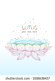 colorful lotus Flower  Lines. Vector illustration