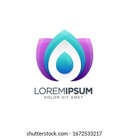 Colorful  Lotus logo design vector illustration