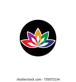 colorful lotus logo in flat design