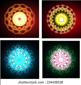 colorful Lotus mandala with Paisley. abstract background. color. 