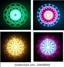 colorful Lotus mandala with Paisley. abstract background. color. 