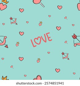 Colorful love Art Valentine Heart Background