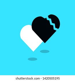 Colorful love background pink, blue vector icon