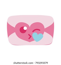 colorful love card kiss kawaii cartoon