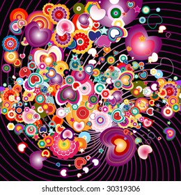 colorful love explosion