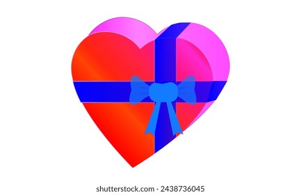  Colorful love gift or present with blue ribbons and bow for lovers, parents, children or friends for holidays like mother's day, father's day, valentine's day ,Christmas, birthday, or special events