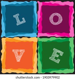 A colorful love greeting card