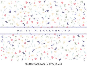 amor colorido con fondo de patrón dibujado a mano