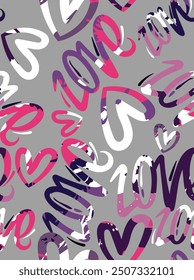 colorful love and hearts seamless vector pattern